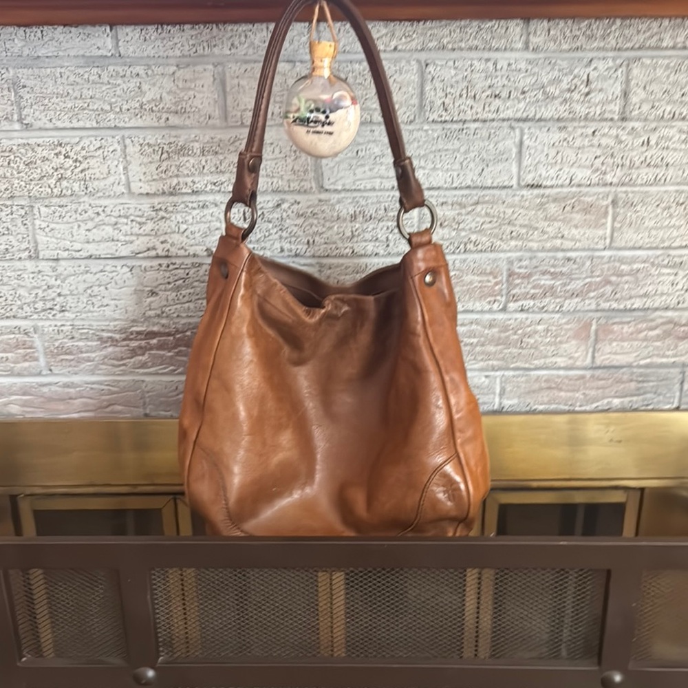 Elegant Brown Leather Frye Women's Bag